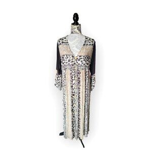 Miss Nikky Animal Print Flowy Bell Sleeve Maxi Dress NWT Sz M